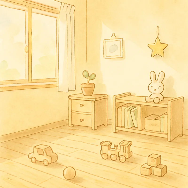 桧フローリングの子供部屋