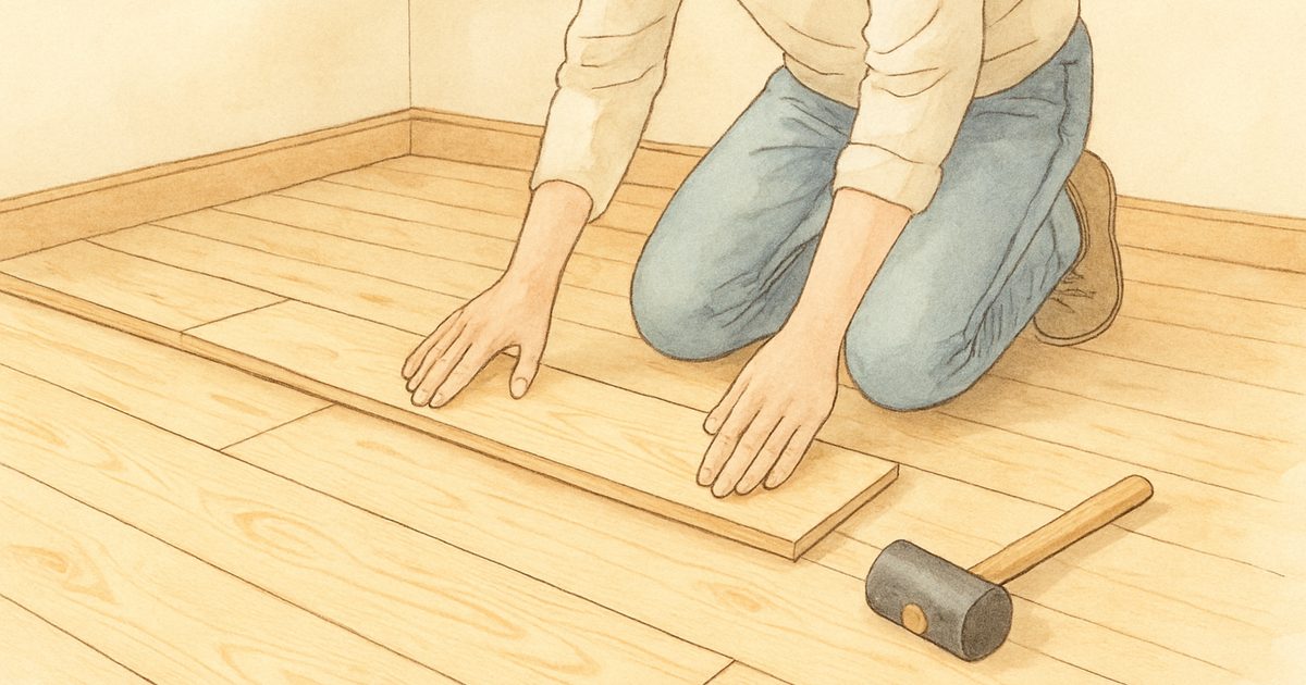 DIYで桧フローリングを張る手順